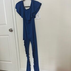 Blue Ruffled Jumpsuit